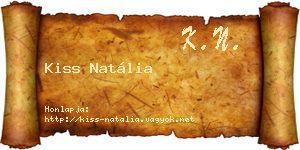 Kiss Natália névjegykártya