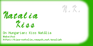 natalia kiss business card